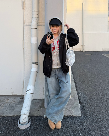 星プリントスウェットジップアップパーカーKC0229