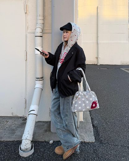 星プリントスウェットジップアップパーカーKC0229