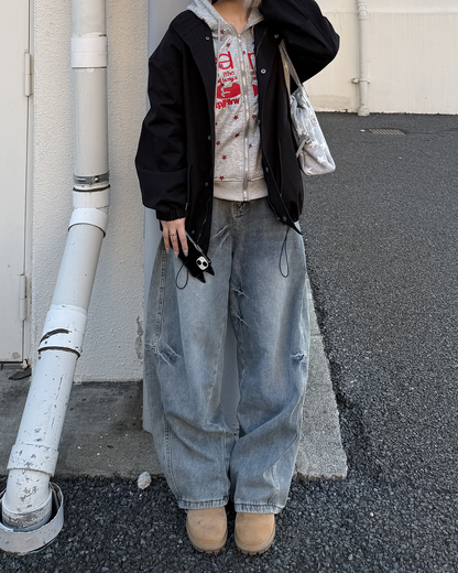 星プリントスウェットジップアップパーカーKC0229