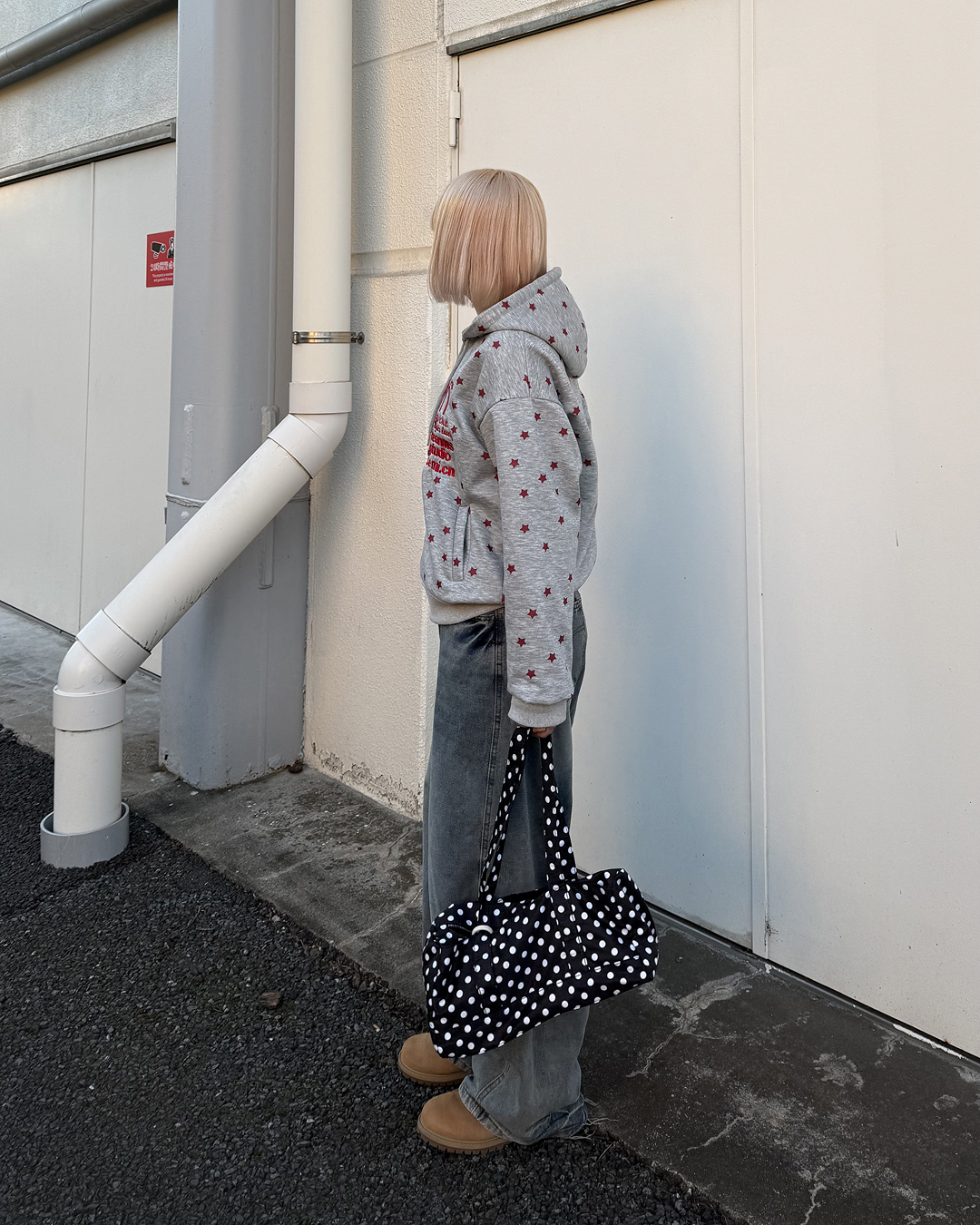 星プリントスウェットジップアップパーカーKC0229