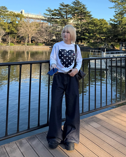 ハイウエストワイドレッグジーンズ KC0231