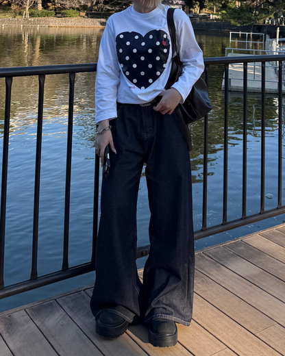 ハイウエストワイドレッグジーンズ KC0231