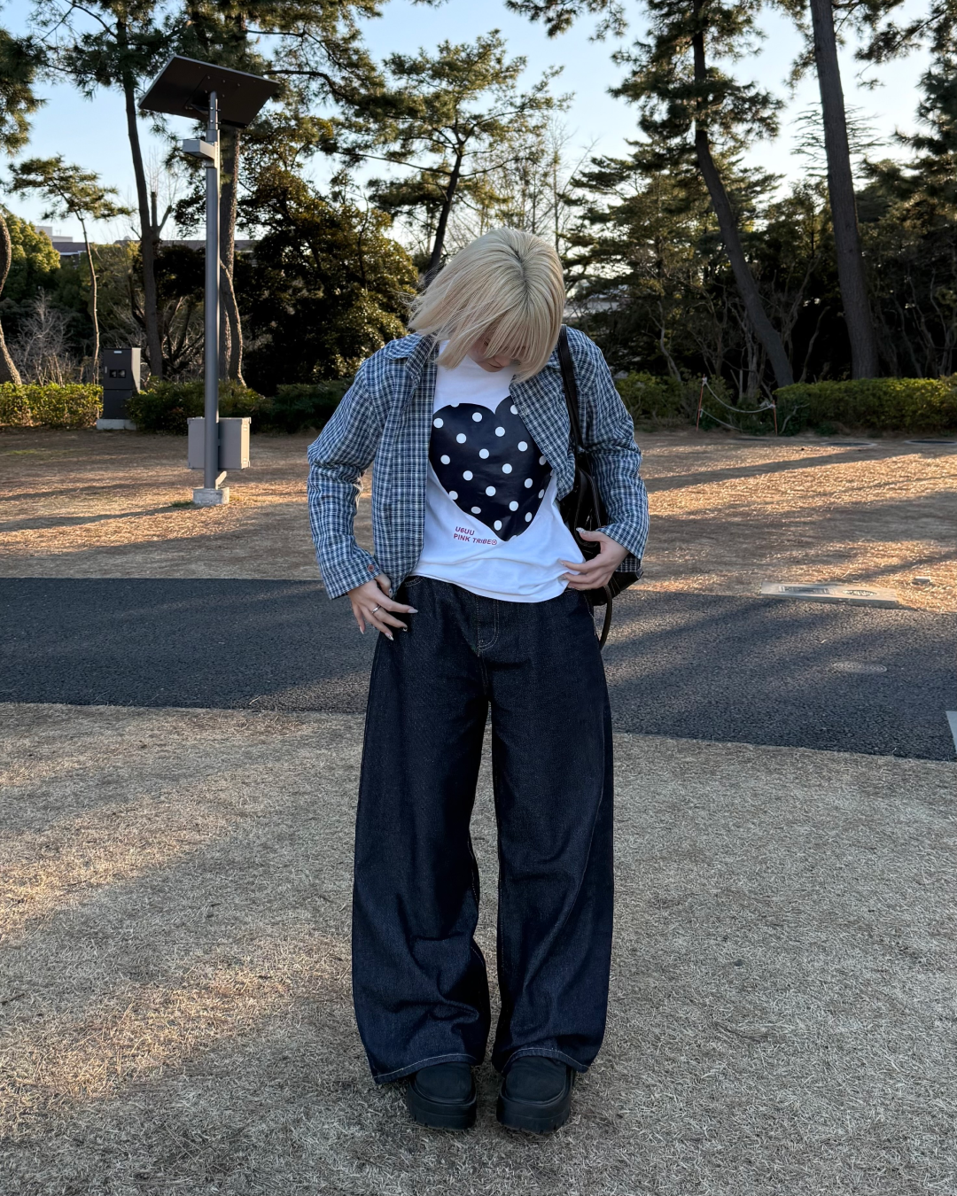 ハイウエストワイドレッグジーンズ KC0231