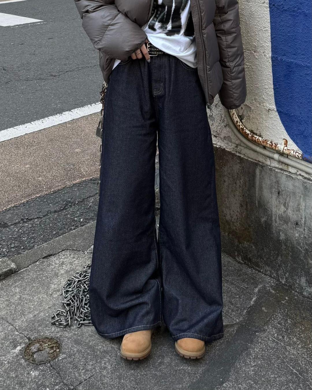 ハイウエストワイドレッグジーンズ KC0231