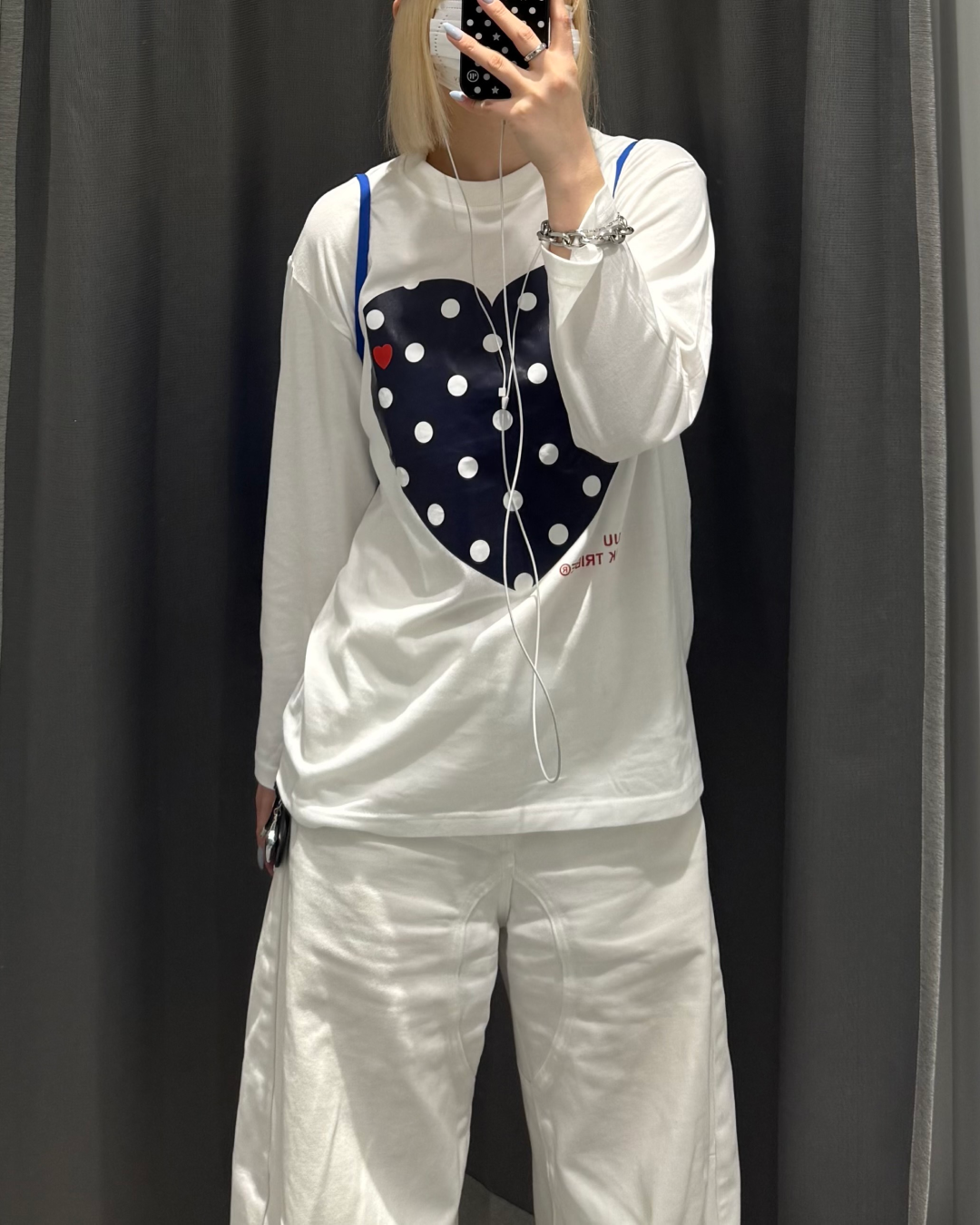 ドットハートプリントスウェット KC0235