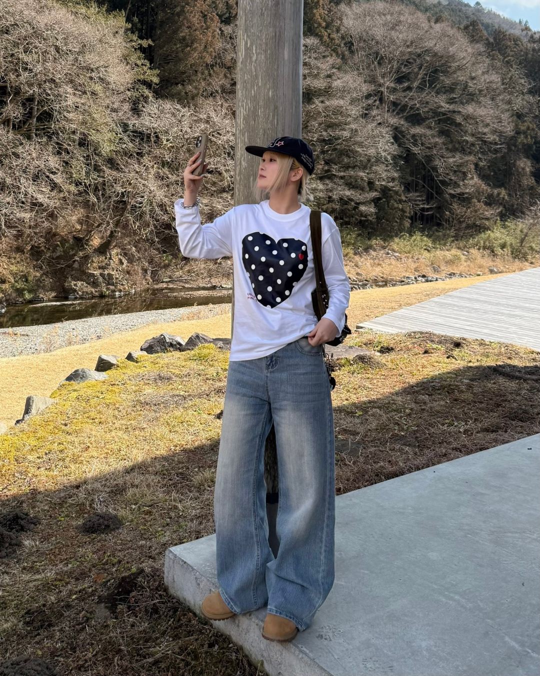 ドットハートプリントスウェット KC0235