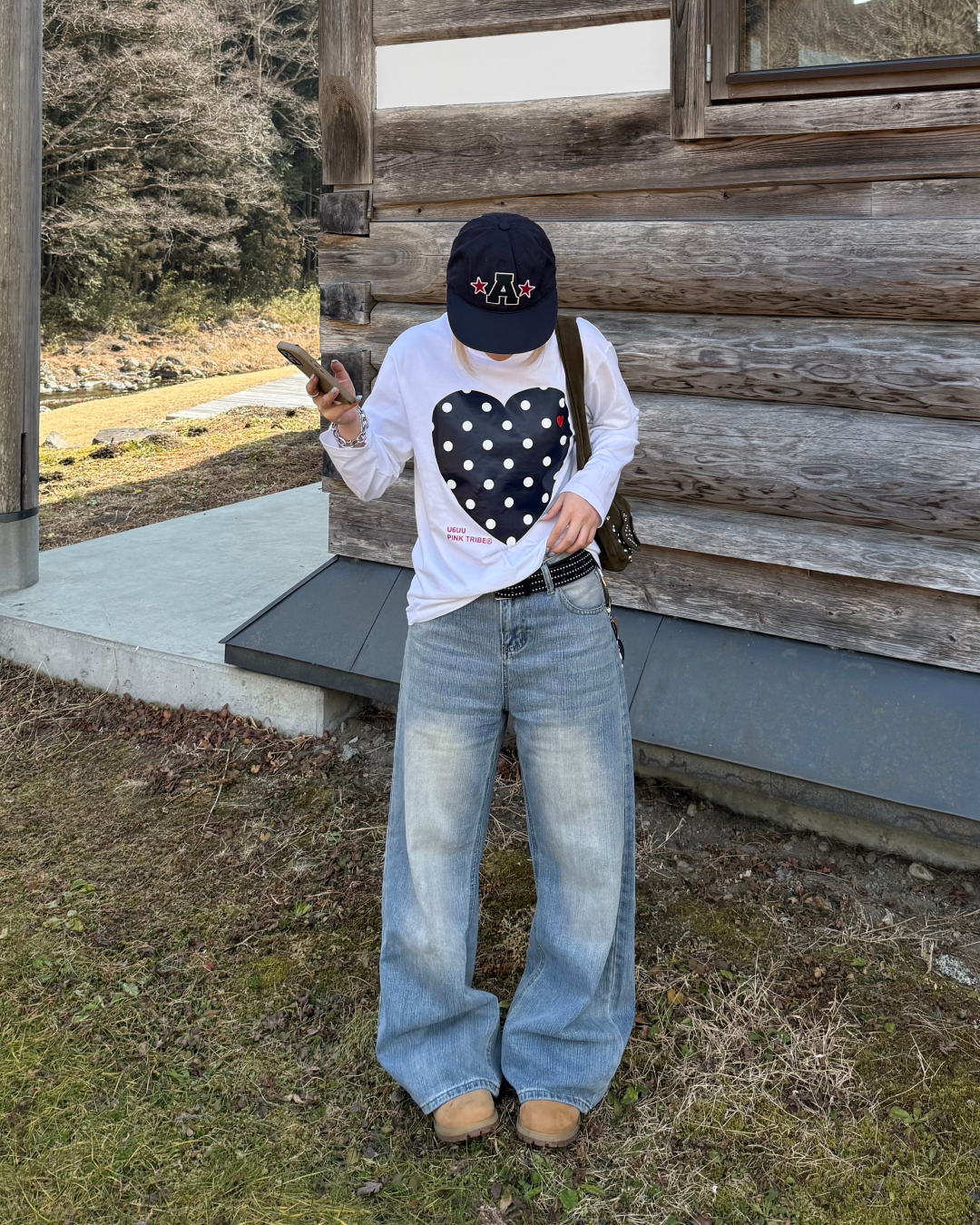 ドットハートプリントスウェット KC0235