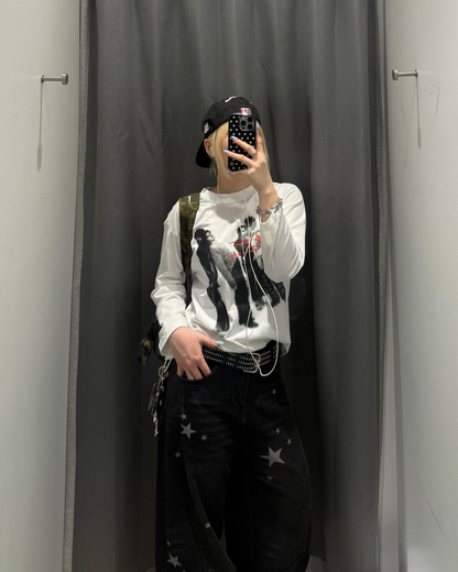 シルエットグラフィックプリントTシャツ KC0236