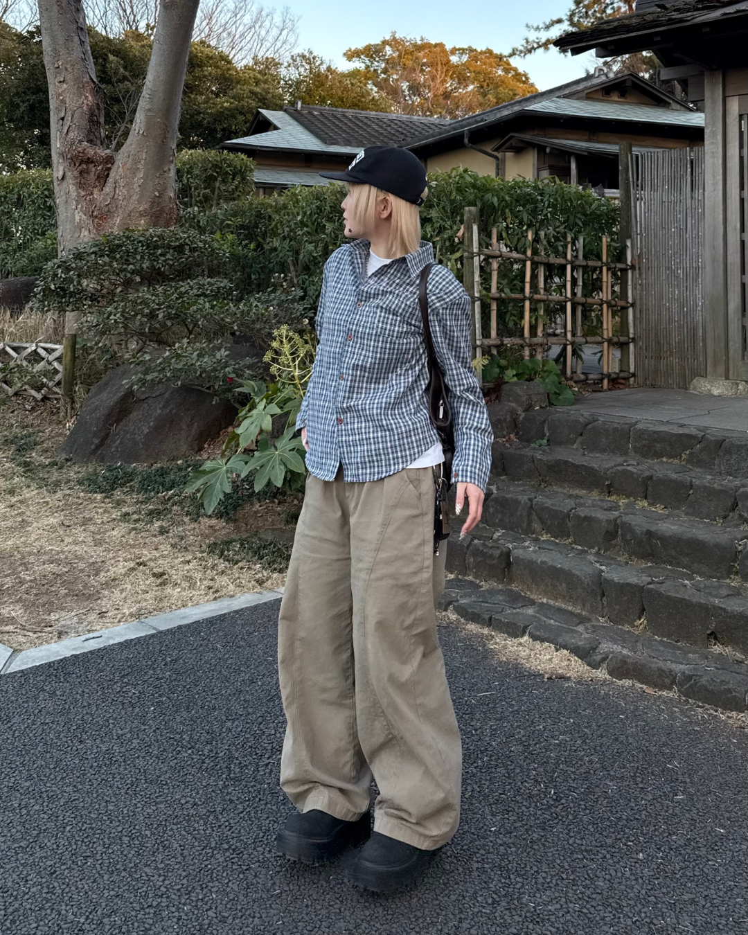 カジュアルブルーチェックシャツ　KC0240