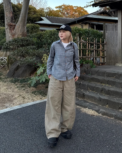 カジュアルブルーチェックシャツ　KC0240