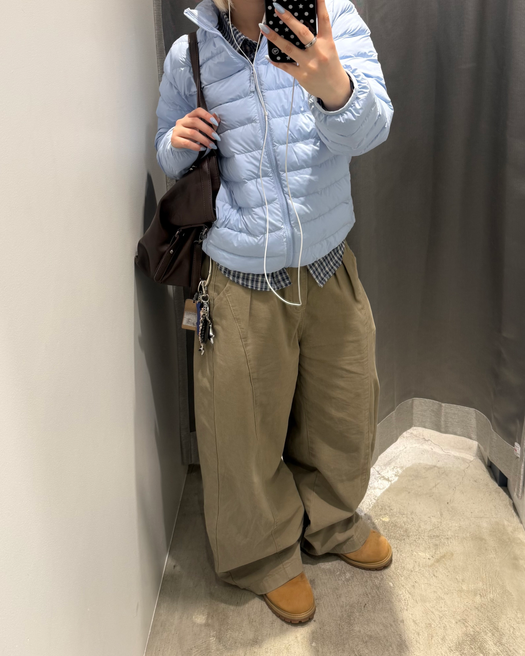 カジュアルブルーチェックシャツ　KC0240