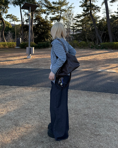 カジュアルブルーチェックシャツ　KC0240