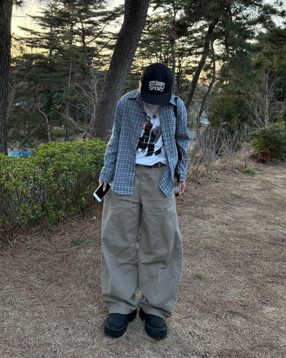 カジュアルブルーチェックシャツ　KC0240