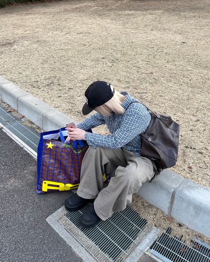 カジュアルブルーチェックシャツ　KC0240