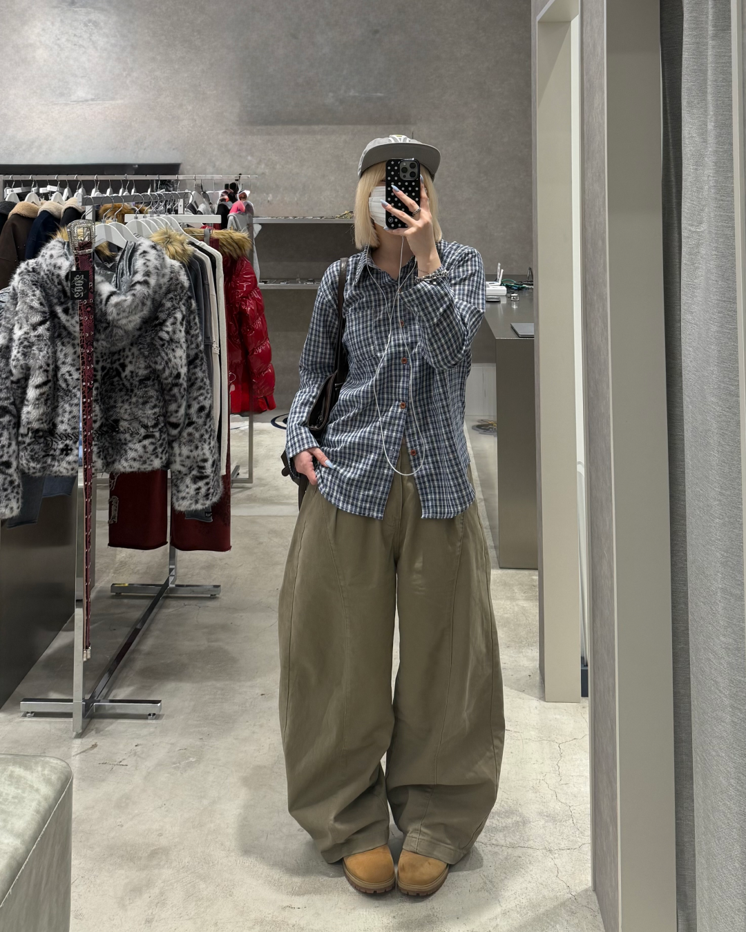 カジュアルブルーチェックシャツ　KC0240