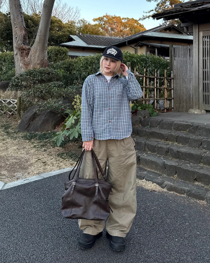 カジュアルブルーチェックシャツ　KC0240