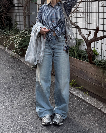 カジュアルブルーチェックシャツ　KC0240