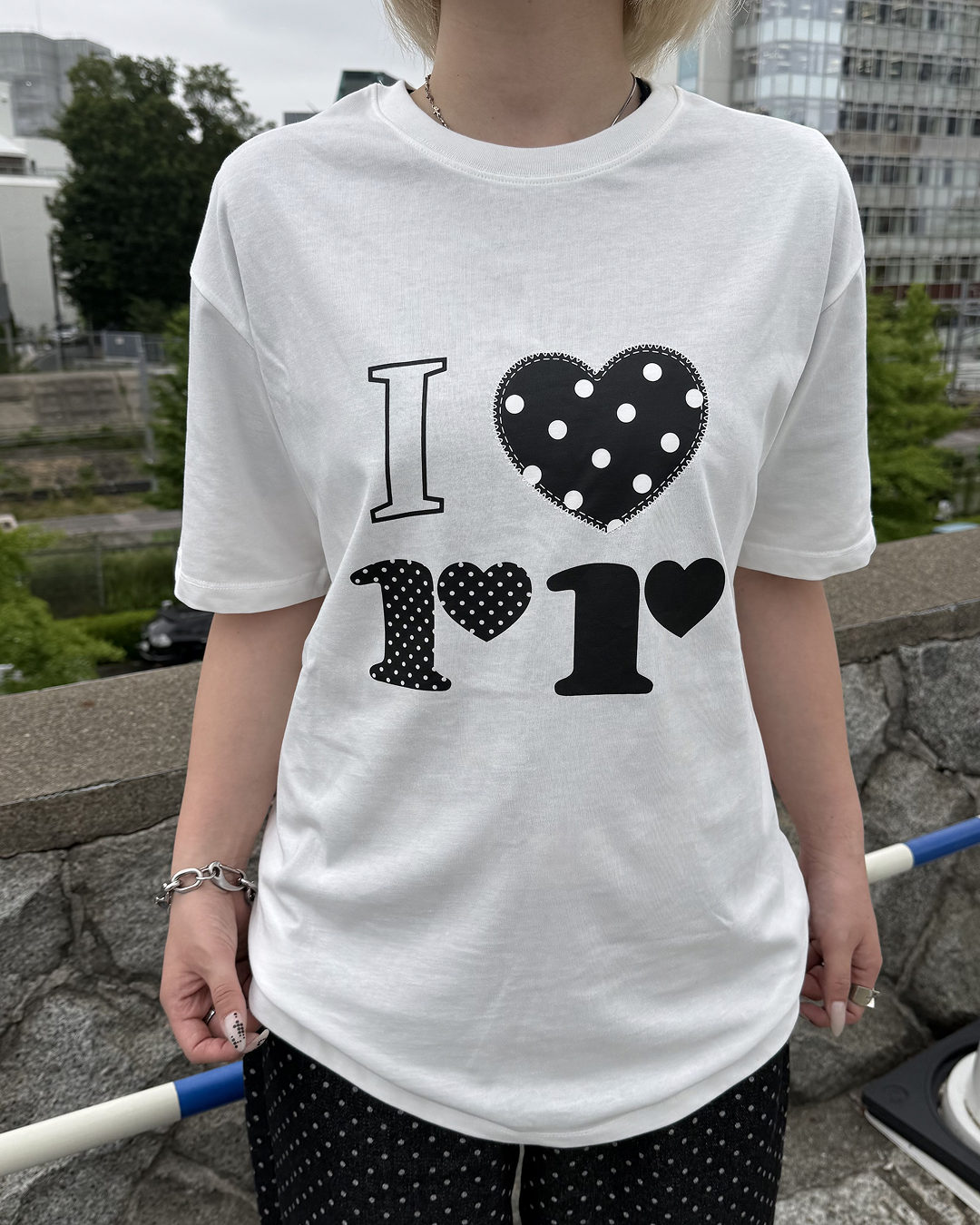ドットハートデザインTシャツ KC0256