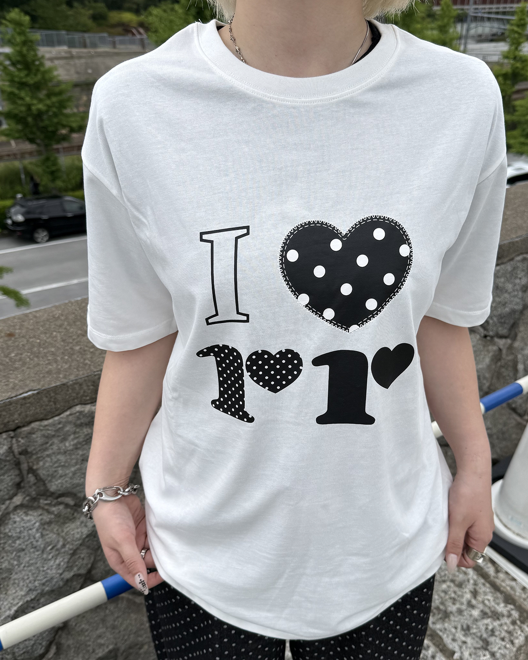 ドットハートデザインTシャツ KC0256