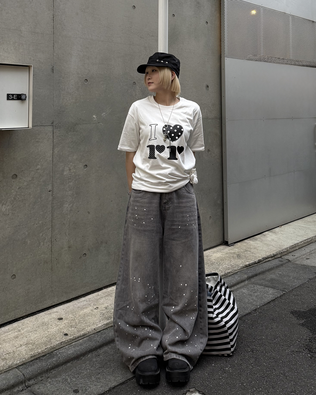ドットハートデザインTシャツ KC0256