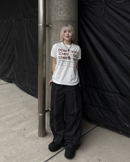 レトロレターリングプリントTシャツ KC0262