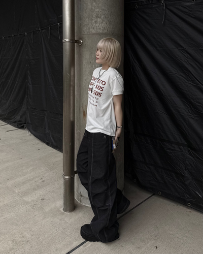 レトロレターリングプリントTシャツ KC0262