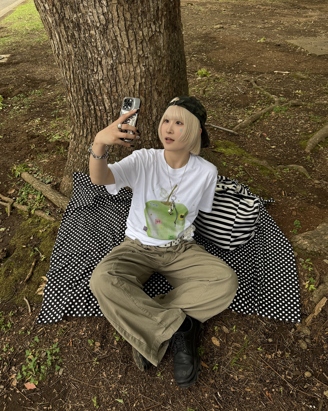 グリーンアップルプリントTシャツ KC0268