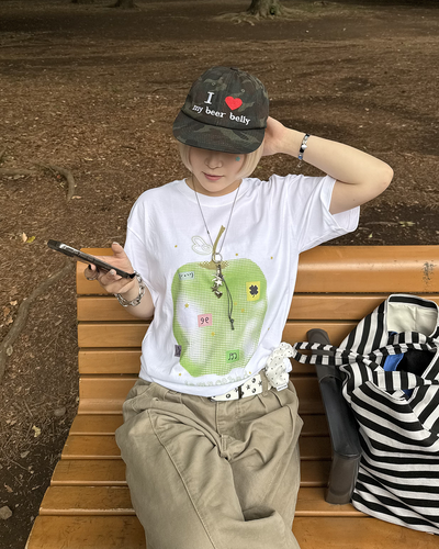 グリーンアップルプリントTシャツ KC0268