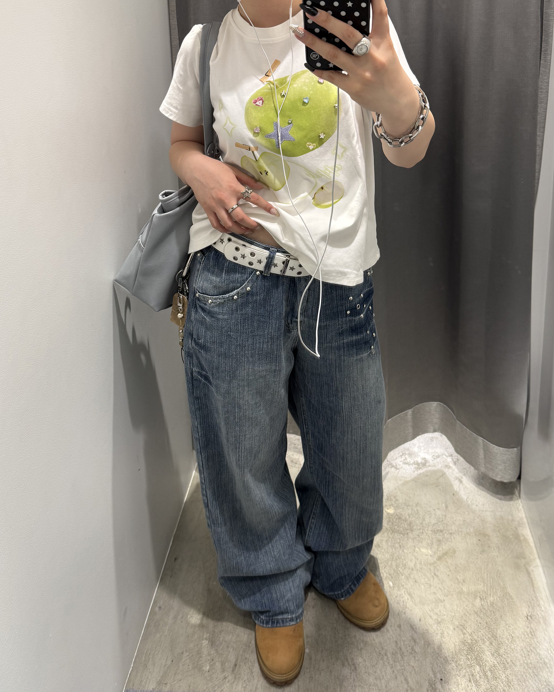 ローライズビジューデザインデニムパンツ KC0307