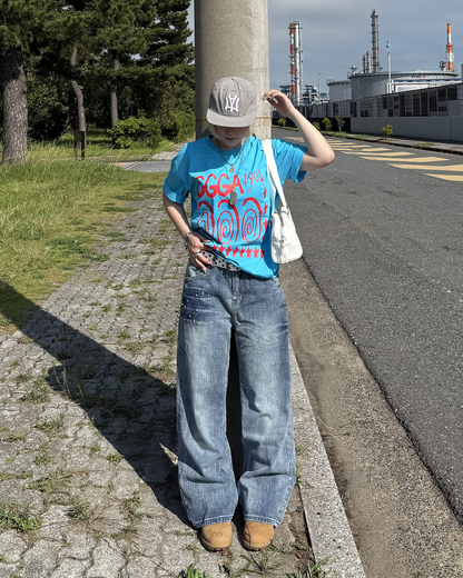 ローライズビジューデザインデニムパンツ KC0307