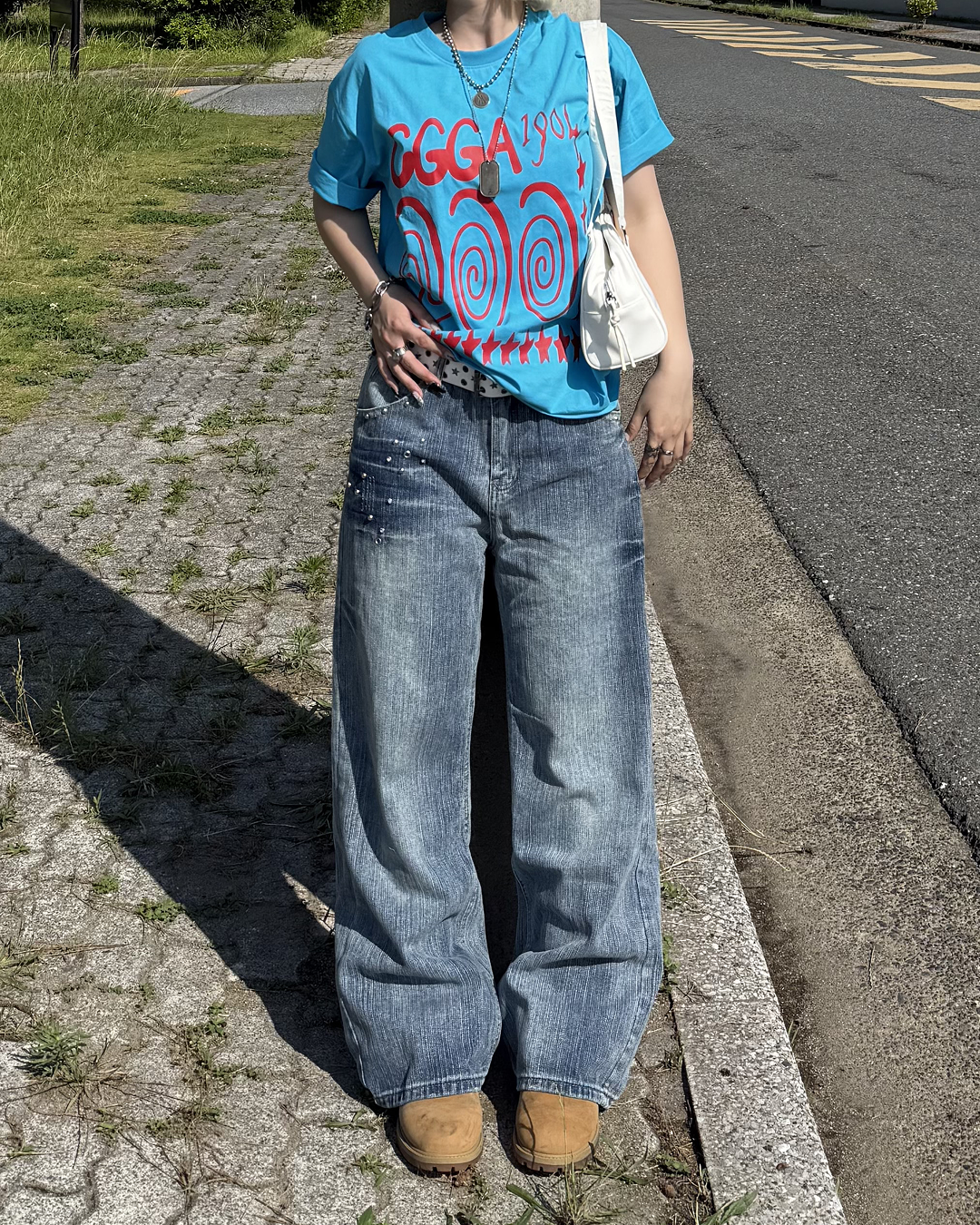 ローライズビジューデザインデニムパンツ KC0307
