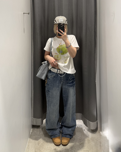 ローライズビジューデザインデニムパンツ KC0307