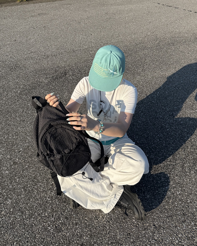 ホワイトレタープリントラウンドネックTシャツ KC0343