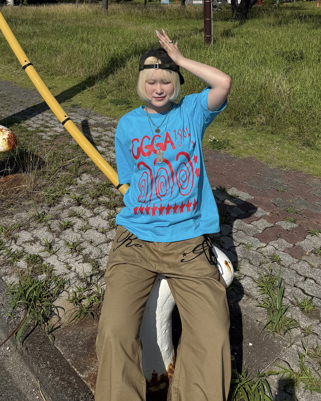 スパイラルグラフィックオーバーTシャツ KC0344