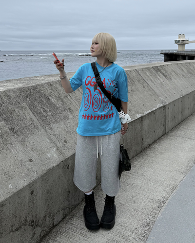 スパイラルグラフィックオーバーTシャツ KC0344