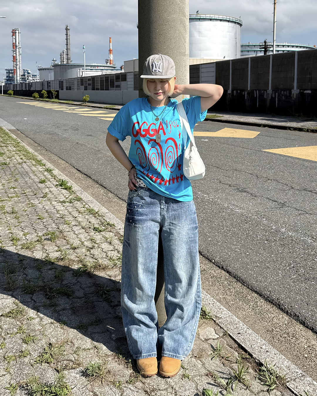 スパイラルグラフィックオーバーTシャツ KC0344