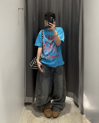 スパイラルグラフィックオーバーTシャツ KC0344