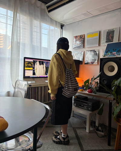 ボーダー柄ロープショルダーバッグ KH0016