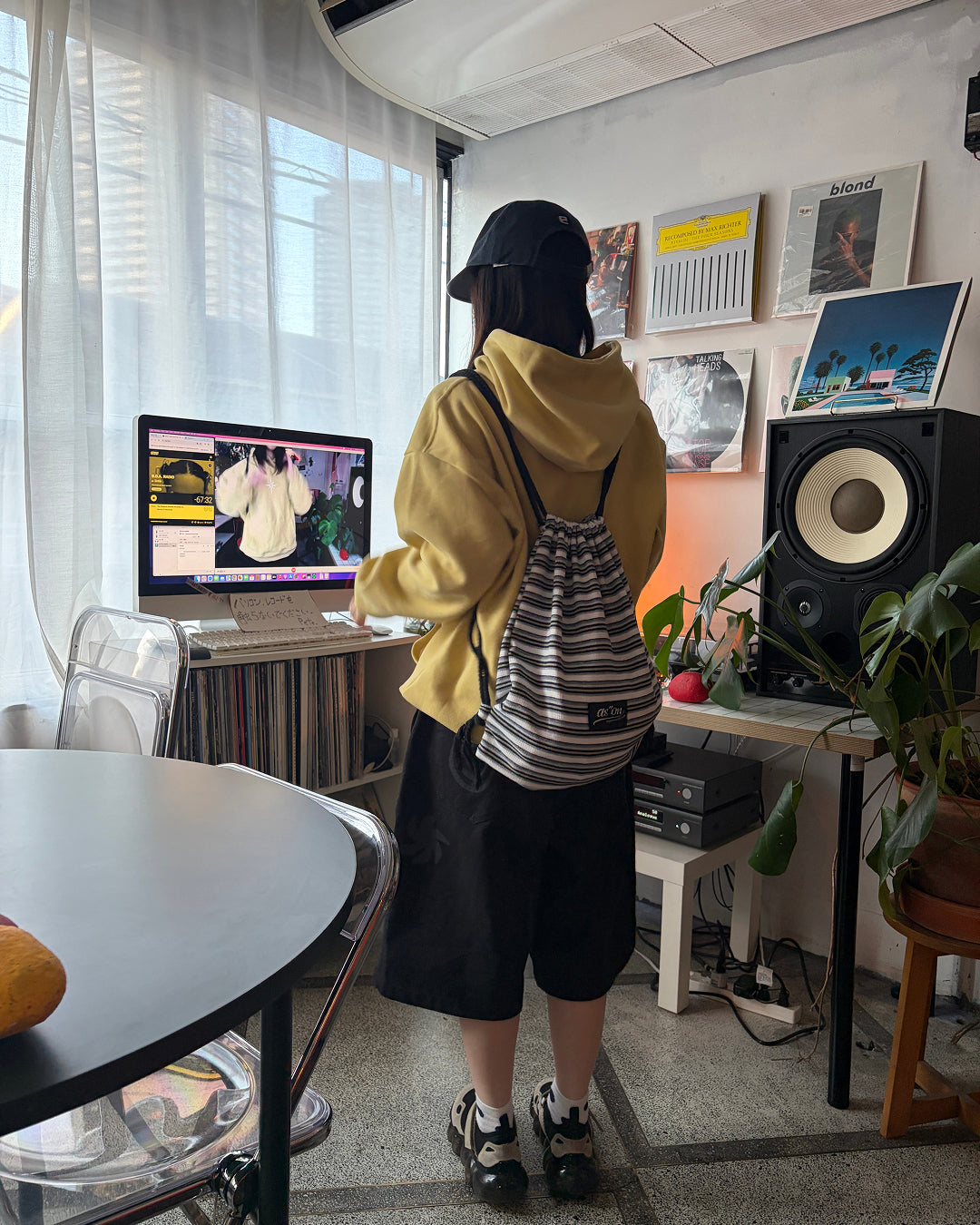ボーダー柄ロープショルダーバッグ KH0016