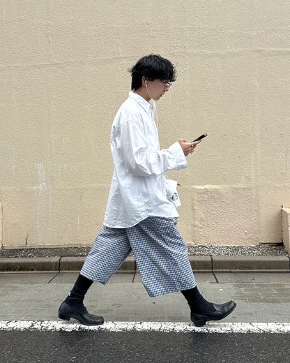 チェック柄ワイドハーフパンツ KI0019