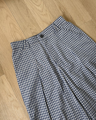 チェック柄ワイドハーフパンツ KI0019