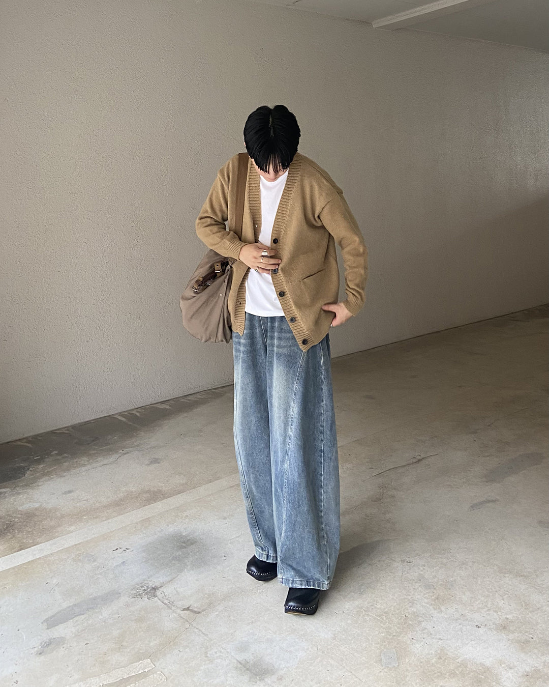 ヴィンテージウォッシュワイドデニムパンツ KJ0002