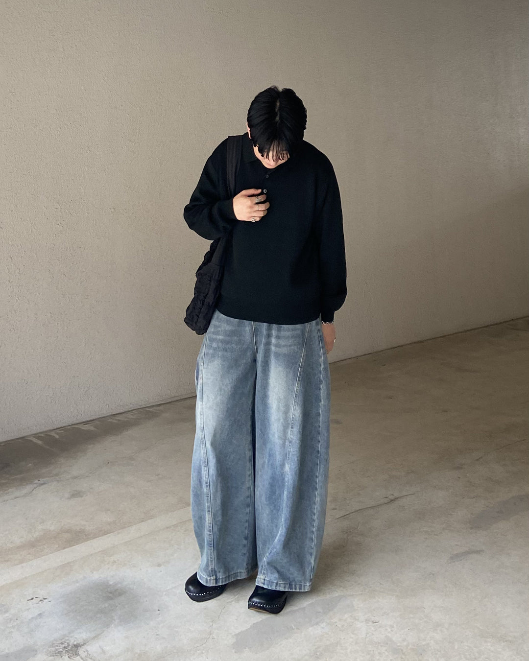 ヴィンテージウォッシュワイドデニムパンツ KJ0002