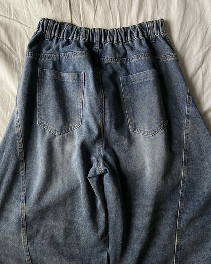 ヴィンテージウォッシュワイドデニムパンツ KJ0002
