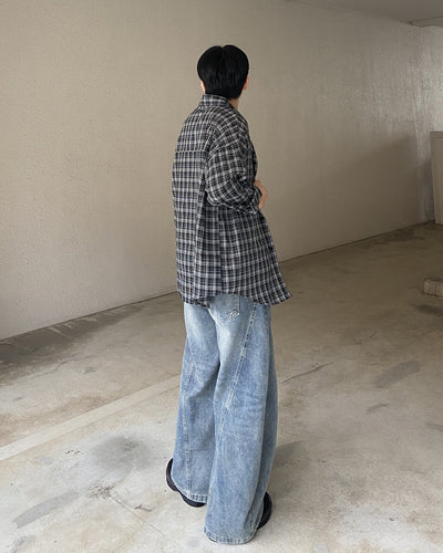 オーバーサイズチェックシャツ KJ0011