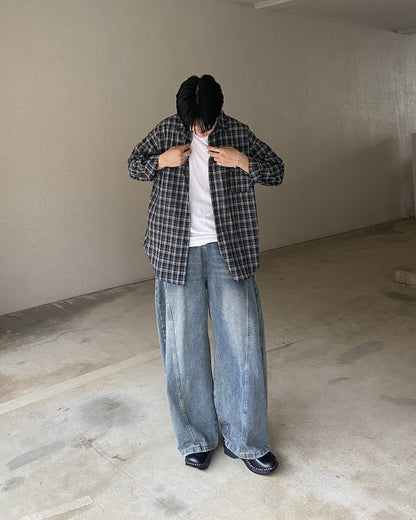 オーバーサイズチェックシャツ KJ0011