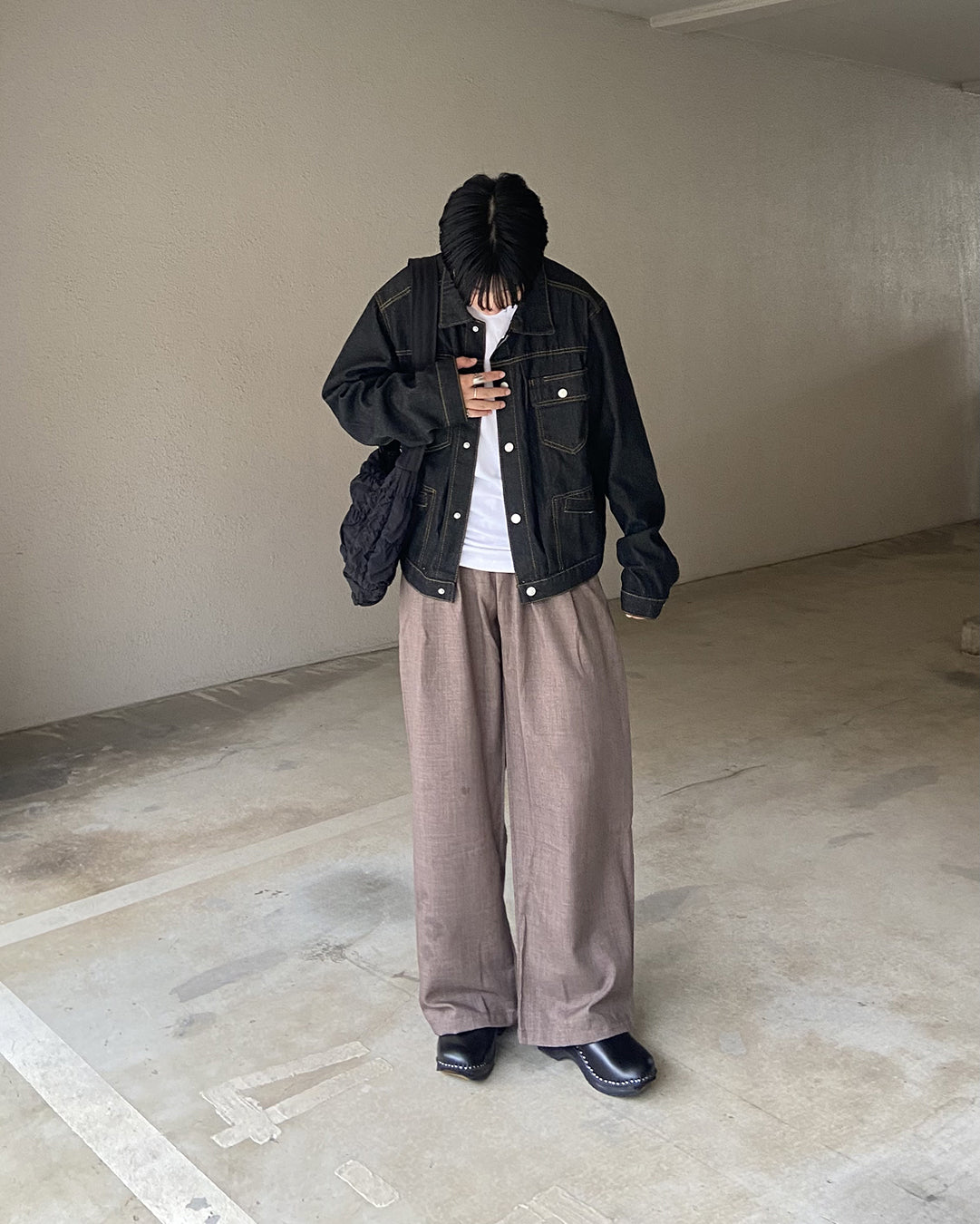 リネンライクワイドストレートパンツ KJ0017