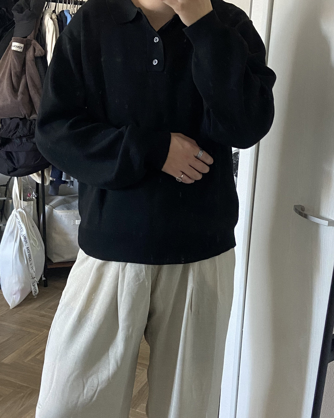 リネンライクワイドストレートパンツ KJ0017