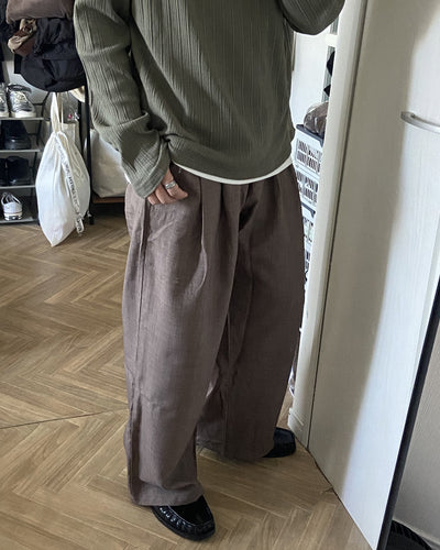 リネンライクワイドストレートパンツ KJ0017
