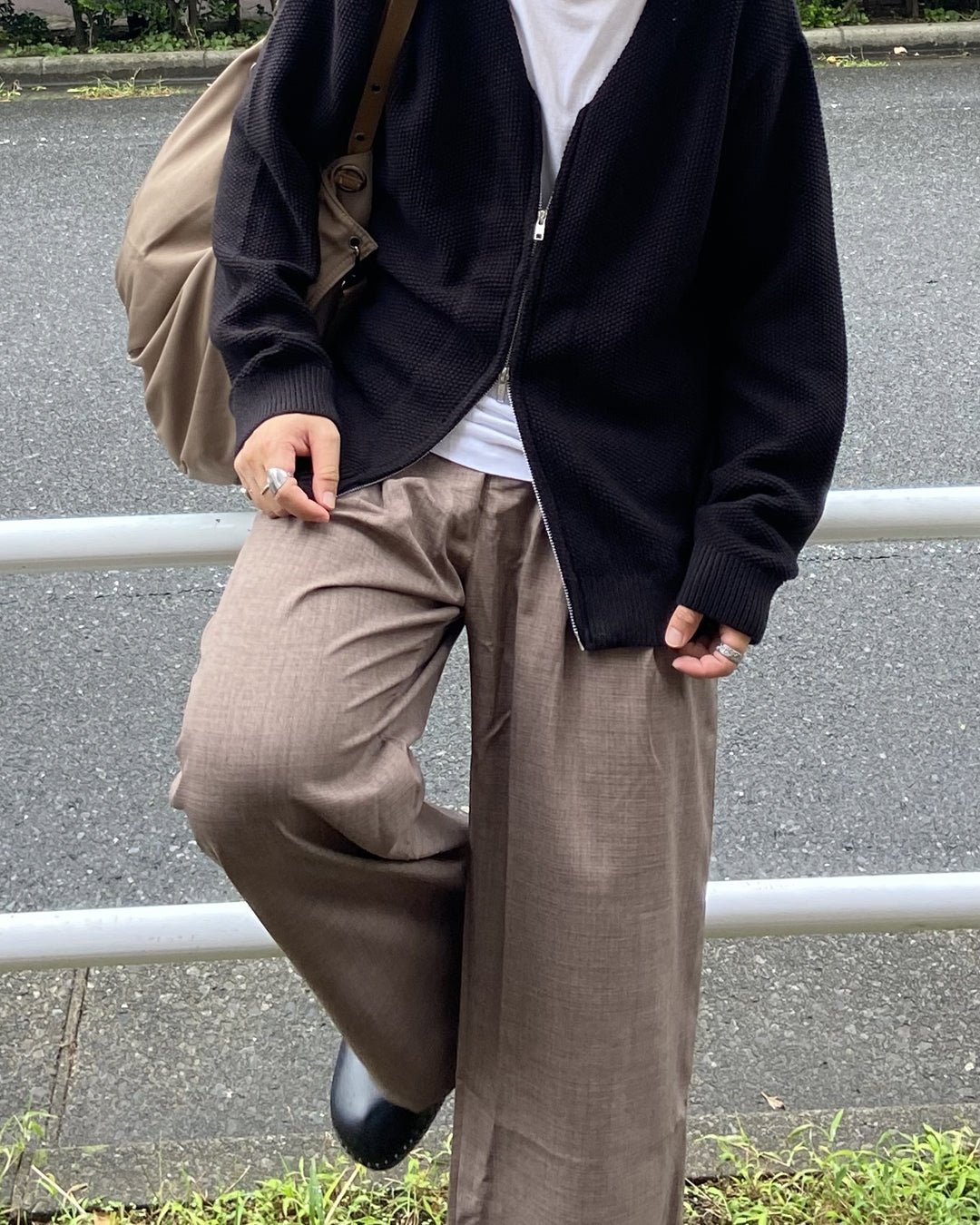 リネンライクワイドストレートパンツ KJ0017